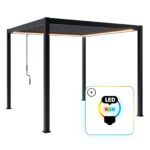 Pergola ogrodowa tarasowa aluminiowa NORDVIC Skyline LED Light 3 x 3 m Antracyt